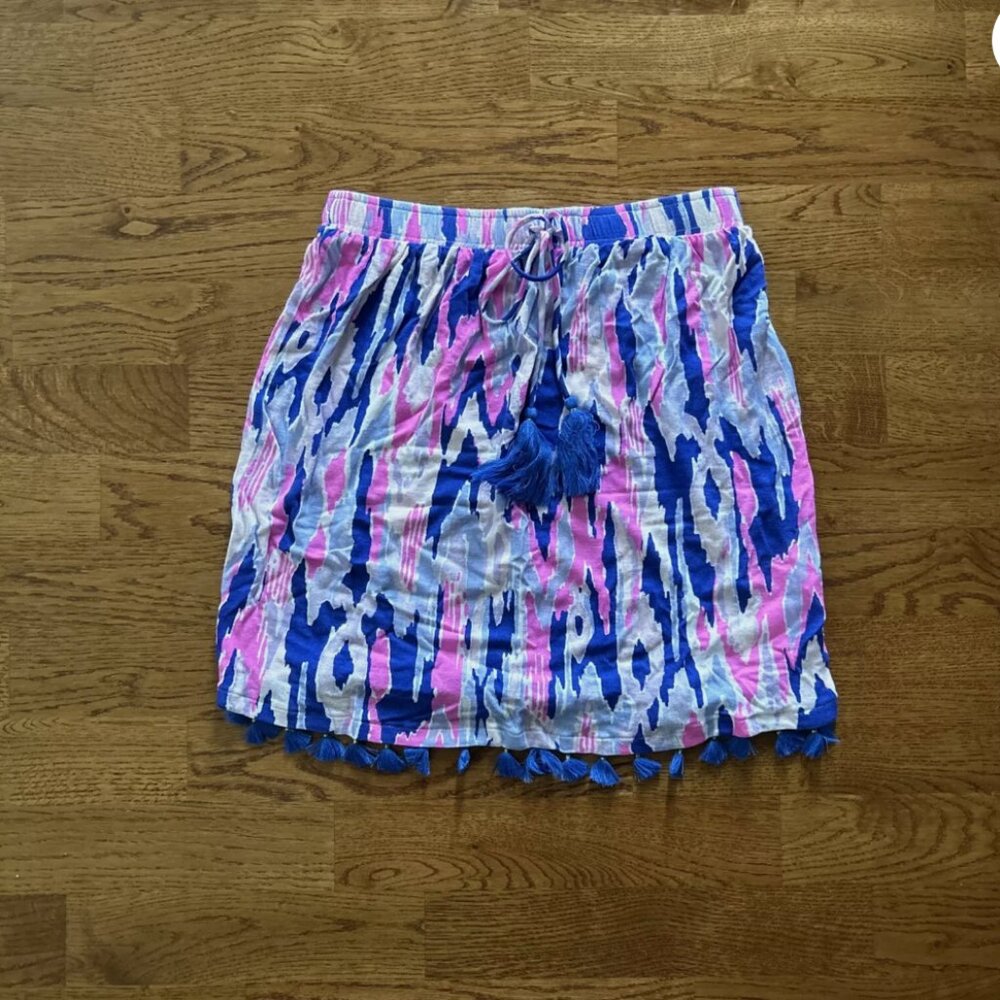 Lilly Pulitzer Ladies Palma Tube Top Amethyst One Too Many Shirt XXS Tassel Blue